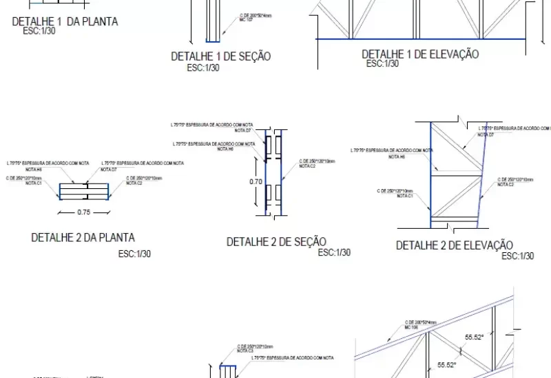 Detalhes de Treliça Metálica